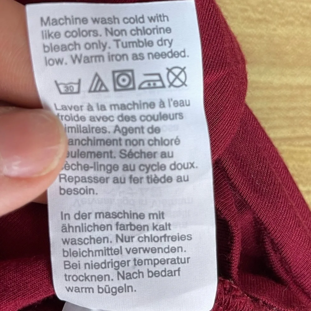 J. Crew Mercantile burgundy red ruffle V-neck  blouse women’s size L - Picture 15 of 16